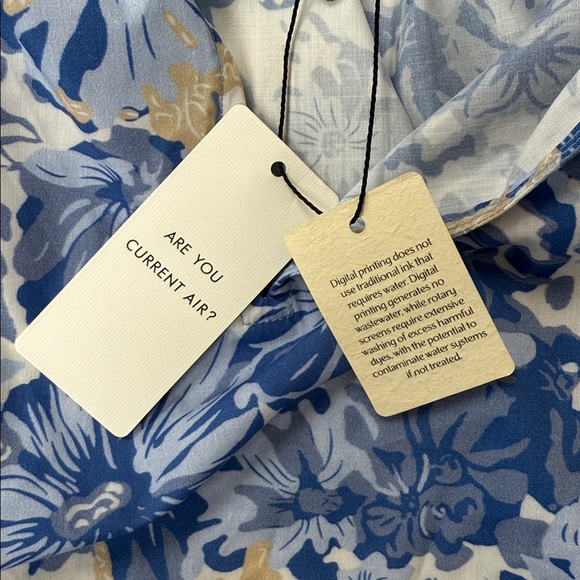 Current Air Blue and Tan Floral Blouse Size Medium NWT - Picture 6 of 12